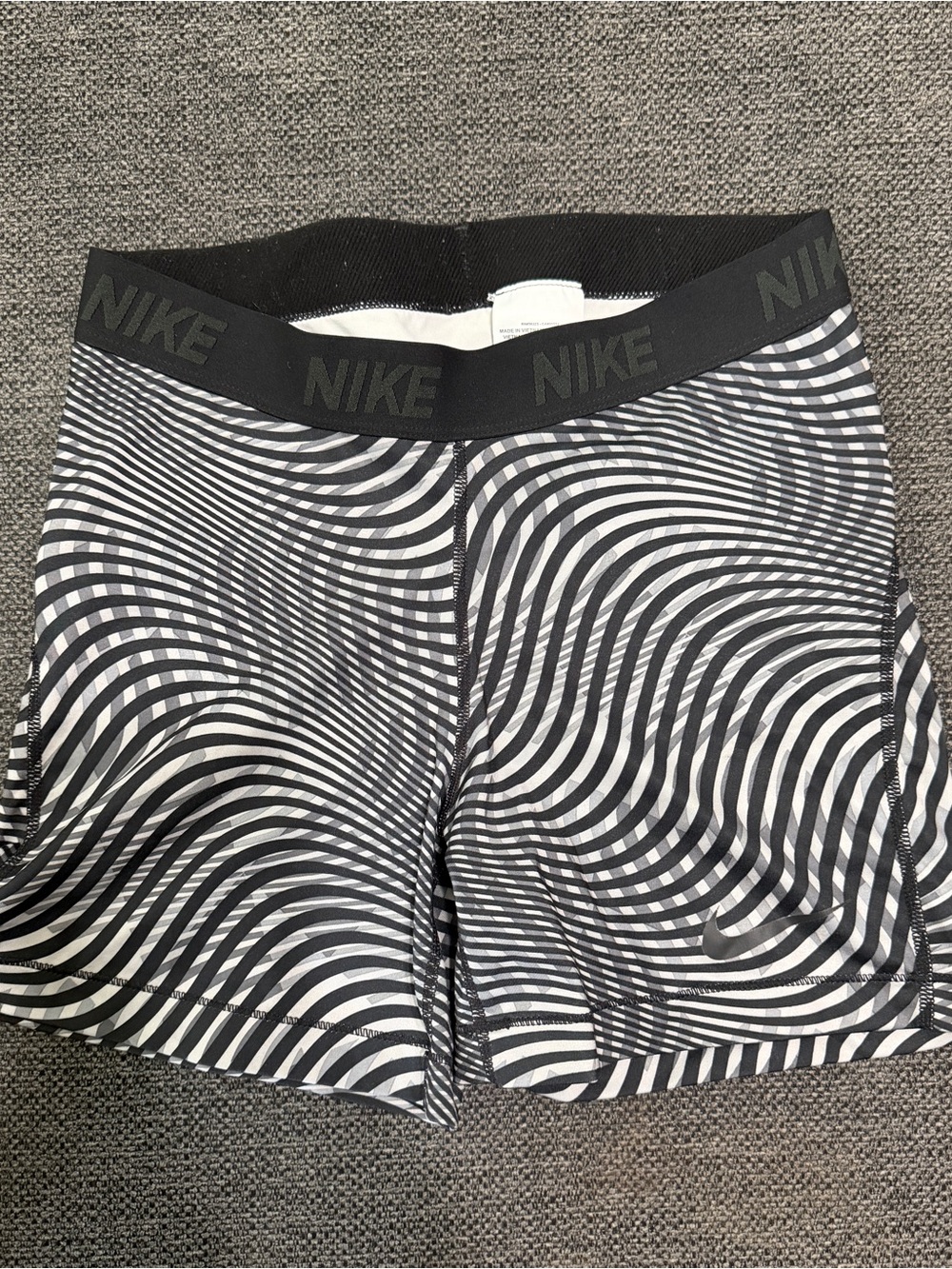Nike Women's Black & White Swirl Bike Shorts